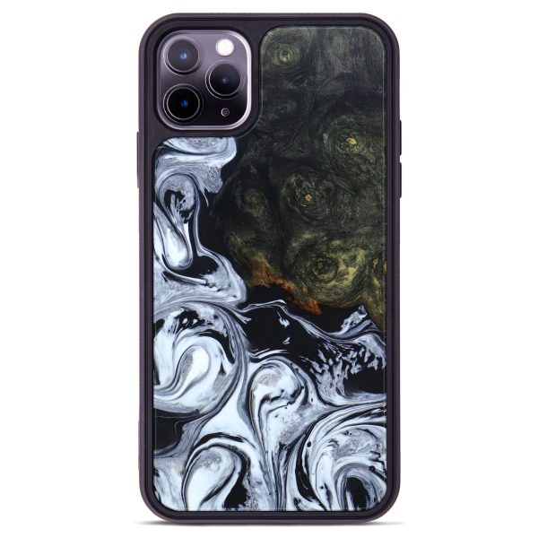 iPhone 11 Pro Max Wood+Resin Phone Case - Cheri (Black & White, 640857) Online now