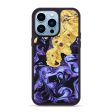 iPhone 14 Pro Max Wood+Resin Phone Case - Donald (Purple, 640056) Fashion