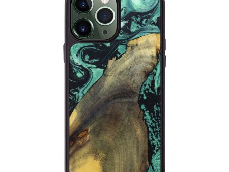 iPhone 13 Pro Max Wood+Resin Phone Case - Andy (Green, 637660) Hot on Sale