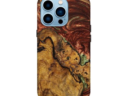 iPhone 14 Pro Wood+Resin Live Edge Phone Case - Annalise (Red, 639583) Discount