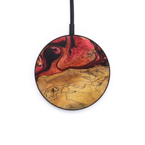 Circle Wood+Resin Wireless Charger - Pedro (Red, 640141) Online now