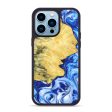 iPhone 14 Pro Max Wood+Resin Phone Case - Kerry (Blue, 640451) For Cheap