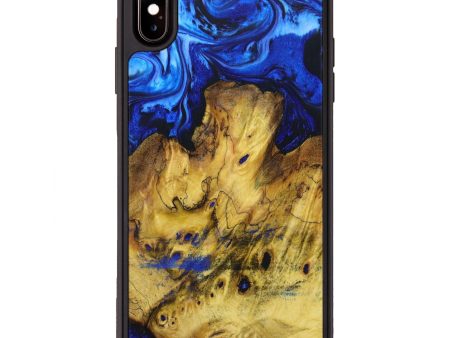 iPhone Xs Max Wood+Resin Phone Case - Esther (Blue, 640890) on Sale