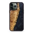 iPhone 13 Pro Max Wood+Resin Phone Case - Demetrius (Black & White, 638308) Online Sale