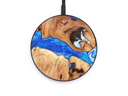 Circle Wood+Resin Wireless Charger - Reagan (Blue, 637839) Online now