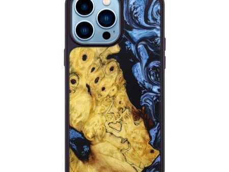 iPhone 14 Pro Max Wood+Resin Phone Case - Jean (Blue, 639549) Supply