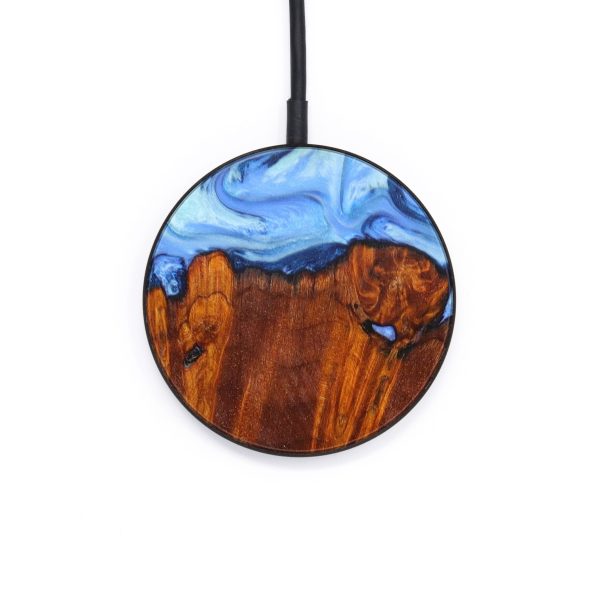 Circle Wood+Resin Wireless Charger - Leonard (Blue, 640116) Online Sale