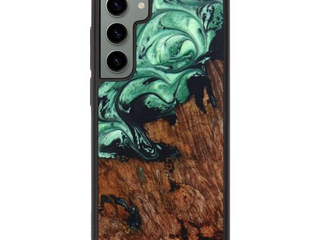 Galaxy S23 Plus Wood+Resin Phone Case - Daphne (Green, 638048) For Sale