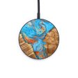 Circle Wood+Resin Wireless Charger - Juanita (Teal & Gold, 637915) Online now