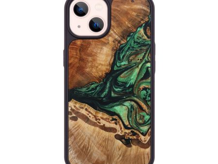 iPhone 14 Wood+Resin Phone Case - Agnes (Green, 638369) Online now