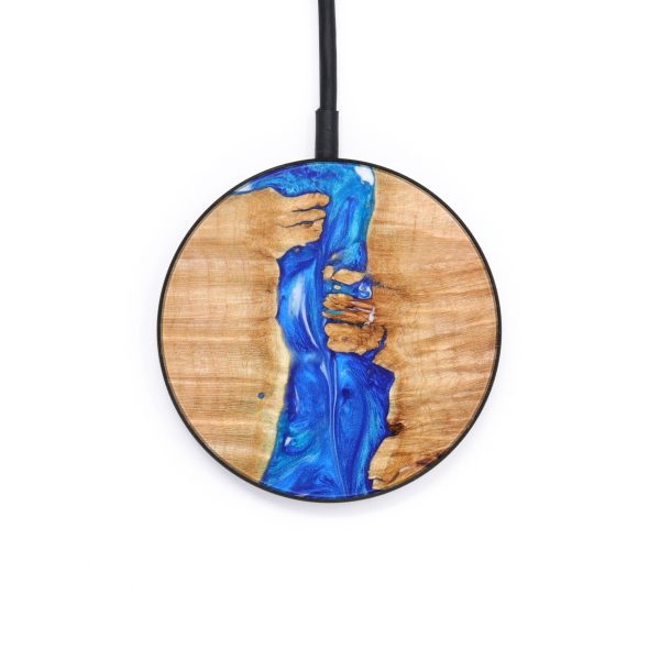 Circle Wood+Resin Wireless Charger - Zuri (Blue, 640687) Online Hot Sale