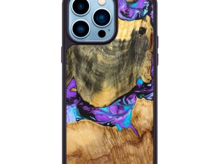 iPhone 14 Pro Max Wood+Resin Phone Case - Leo (Mosaic, 639338) Online Sale