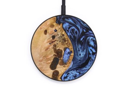 Circle Wood+Resin Wireless Charger - Cohen (Blue, 640690) on Sale