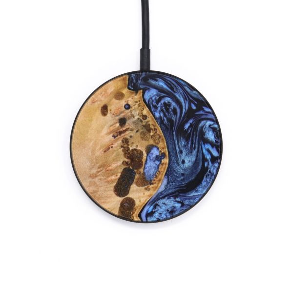 Circle Wood+Resin Wireless Charger - Cohen (Blue, 640690) on Sale