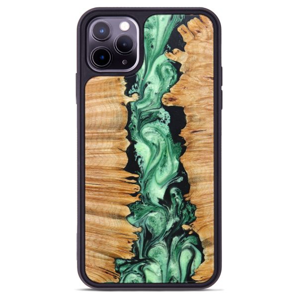 iPhone 11 Pro Max Wood+Resin Phone Case - Juniper (Green, 638038) Online now