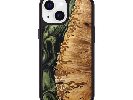 iPhone 13 Wood+Resin Phone Case - Legend (Green, 639469) on Sale