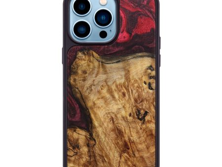 iPhone 14 Pro Max Wood+Resin Phone Case - Shane (Red, 638452) Online now