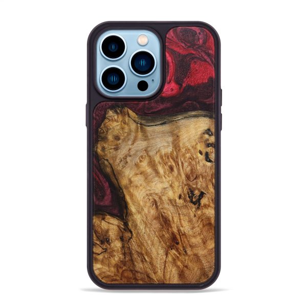 iPhone 14 Pro Max Wood+Resin Phone Case - Shane (Red, 638452) Online now