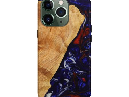 iPhone 13 Pro Wood+Resin Live Edge Phone Case - Joni (Blue, 639112) Online Hot Sale