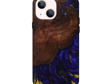 iPhone 13 Wood+Resin Live Edge Phone Case - Nelson (Blue, 639354) For Sale