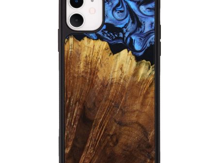 iPhone 11 Wood+Resin Phone Case - Jeffery (Blue, 643288) Online now