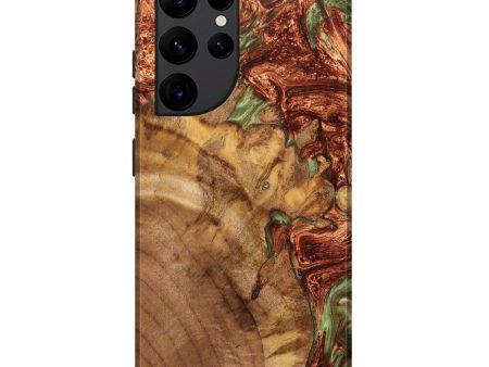 Galaxy S22 Ultra Wood+Resin Live Edge Phone Case - Carlos (Red, 639584) Online now