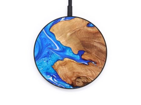 Circle Wood+Resin Wireless Charger - Brent (Blue, 637911) Online