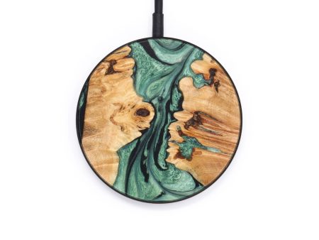 Circle Wood+Resin Wireless Charger - Willard (Green, 637899) Discount