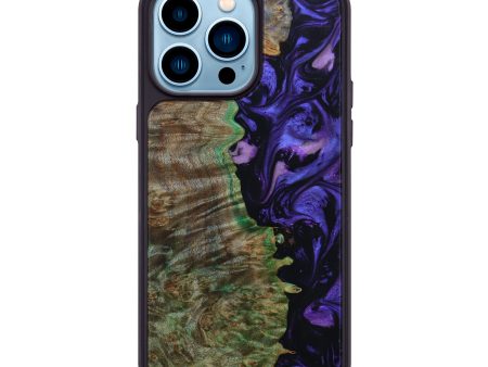 iPhone 14 Pro Max Wood+Resin Phone Case - Jill (Purple, 641335) Supply