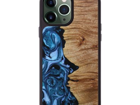 iPhone 13 Pro Max Wood+Resin Phone Case - Vincent (Blue, 641394) Cheap