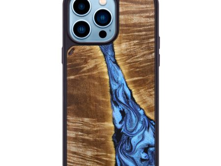 iPhone 14 Pro Max Wood+Resin Phone Case - Elliot (Blue, 638654) Online Sale