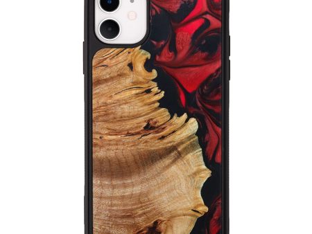 iPhone 11 Wood+Resin Phone Case - Wren (Red, 639198) Supply