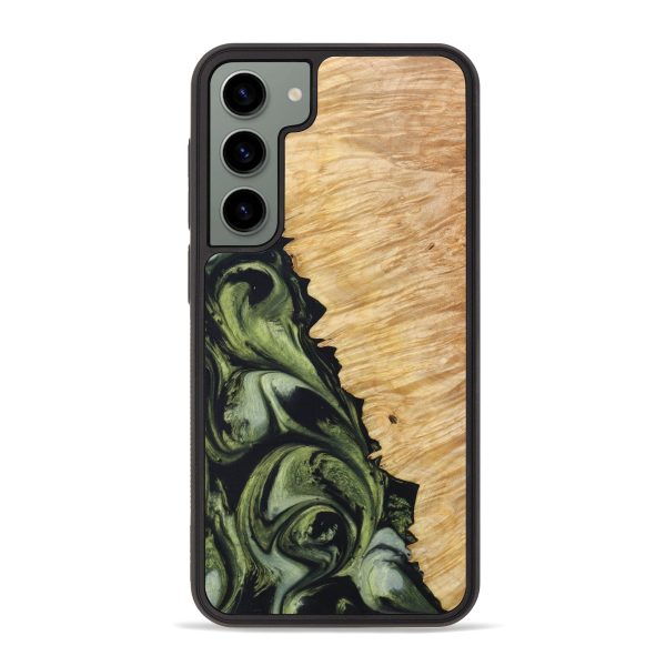 Galaxy S23 Plus Wood+Resin Phone Case - Tom (Green, 639475) Online Sale