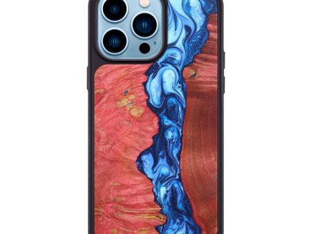 iPhone 14 Pro Max Wood+Resin Phone Case - Tessa (Blue, 638663) Supply