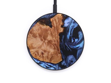 Circle Wood+Resin Wireless Charger - Kimberly (Blue, 640164) Hot on Sale