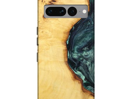 Pixel 7 Pro Wood+Resin Live Edge Phone Case - Dahlia (Green, 638165) For Sale