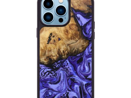 iPhone 14 Pro Max Wood+Resin Phone Case - Asia (Purple, 638030) For Discount