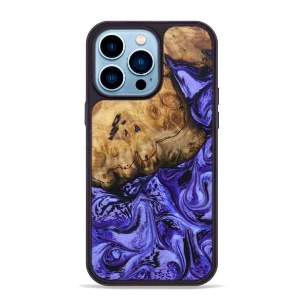 iPhone 14 Pro Max Wood+Resin Phone Case - Asia (Purple, 638030) For Discount