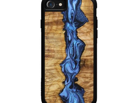 iPhone SE Wood+Resin Phone Case - Javier (Blue, 638660) on Sale