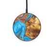 Circle Wood+Resin Wireless Charger - Rosalie (Teal & Gold, 637564) Online now