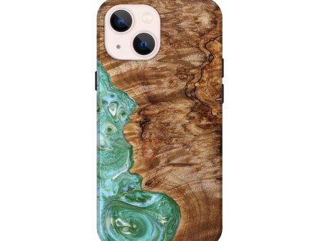 iPhone 13 mini Wood+Resin Live Edge Phone Case - Maria (Green, 638981) Sale