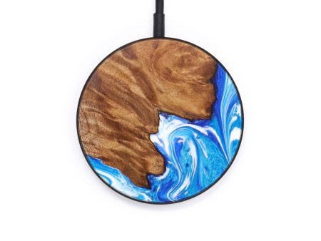 Circle Wood+Resin Wireless Charger - Kierra (Blue, 637912) Online Sale