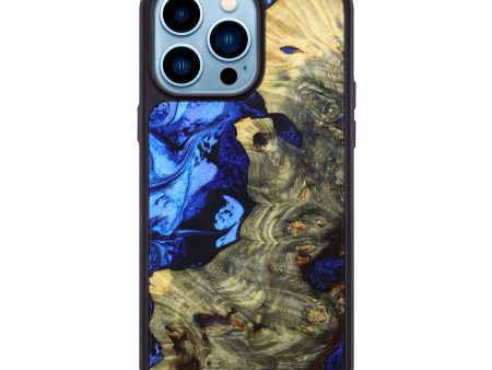 iPhone 14 Pro Max Wood+Resin Phone Case - Zuri (Blue, 638003) For Discount