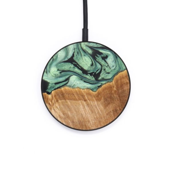 Circle Wood+Resin Wireless Charger - Ibrahim (Green, 637893) For Cheap