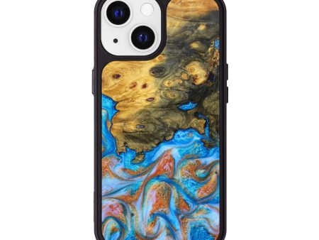 iPhone 13 Wood+Resin Phone Case - Karissa (Teal & Gold, 638353) Online Hot Sale