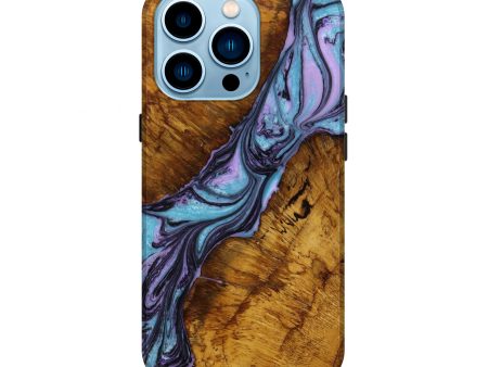 iPhone 14 Pro Wood+Resin Live Edge Phone Case - Bob (Purple, 643400) For Cheap