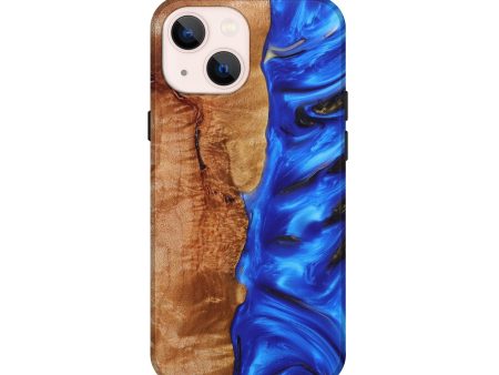 iPhone 13 mini Wood+Resin Live Edge Phone Case - Sallie (Blue, 639959) Online Hot Sale