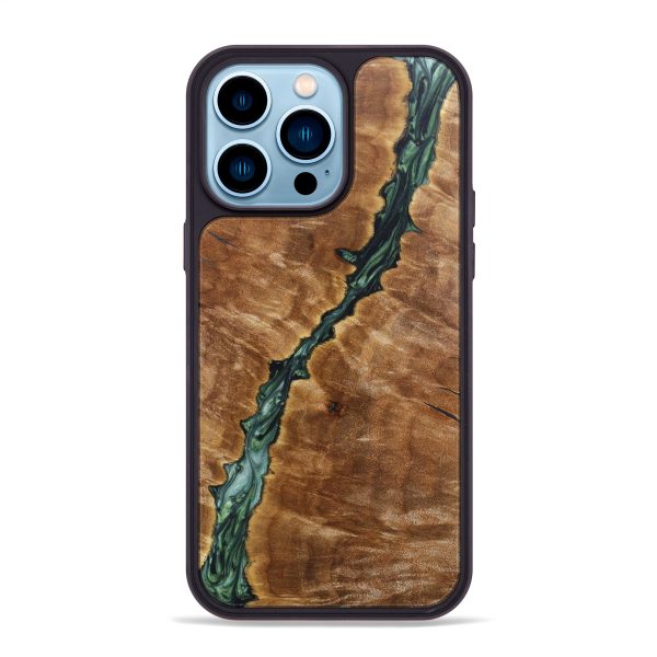 iPhone 14 Pro Max Wood+Resin Phone Case - Rudolph (Green, 637497) Hot on Sale