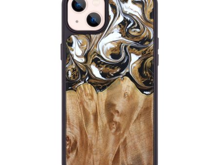 iPhone 14 Plus Wood+Resin Phone Case - Howard (Black & White, 640864) Online now