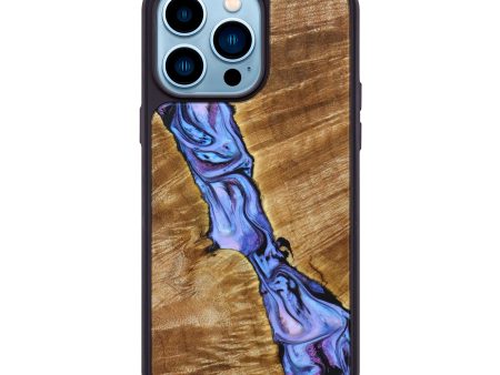 iPhone 14 Pro Max Wood+Resin Phone Case - Kelsie (Purple, 638648) on Sale